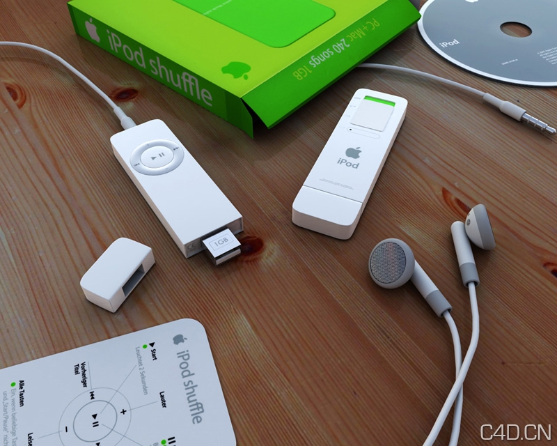 C4D IPod渲染作品欣赏：IPod Shuffle - C4D之家 - IPod_Shuffle.jpeg
