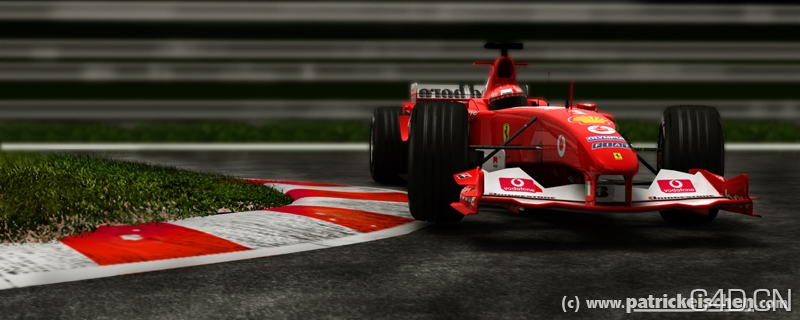 C4D赛car作品渲染欣赏：Ferrari F2004 - C4D之家 - FerrariF2004.jpeg