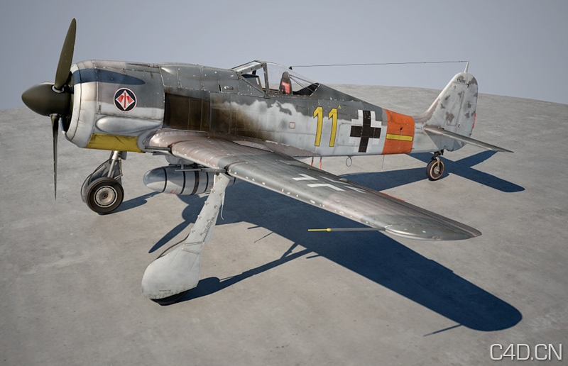 C4D战斗机：Focke Wulf 190 A8 - C4D之家 - FockeWulf190a8.jpeg