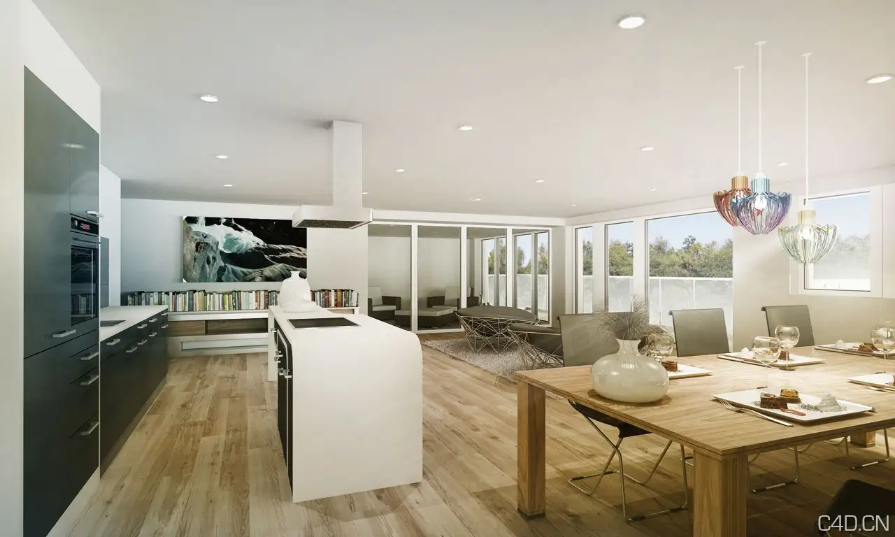 C4D办公室渲染作品 - C4D之家 - ternary_Indoor.jpeg