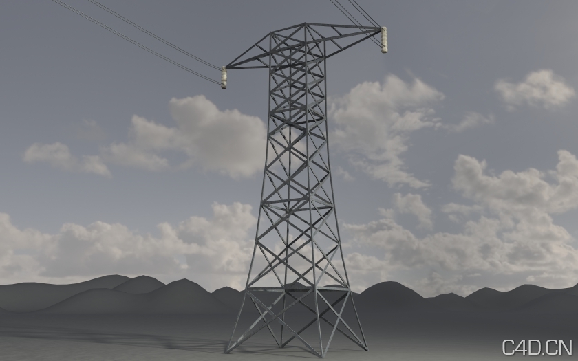 电力设施：高压线铁架/高压线塔架/电线塔3D模型 - C4D之家 - ind1_electrictower.jpg