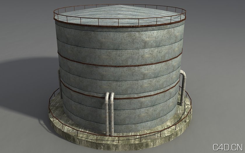 工业设施5-11：工厂不锈钢储存罐/油罐/化学储罐3D模型 - C4D之家 - Environmet_3.jpg