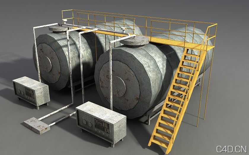 工业设施5-13：储油罐/化学储罐3D模型 - C4D之家 - Environmet_5.jpg