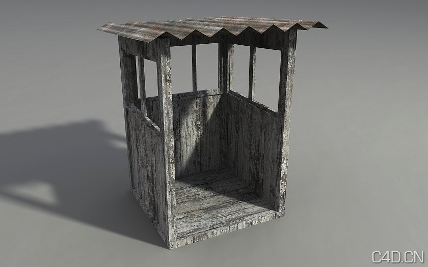 工业设施5-15：厂区门房、岗亭、木房3D模型 - C4D之家 - Environmet_7.jpg