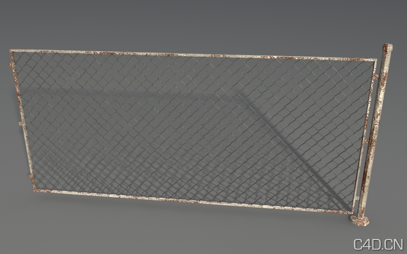 工业设施5-17：铁网、铁网大门、铁网门3D模型 - C4D之家 - fence.jpg