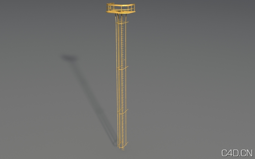 工业设施5-18：工厂爬梯、直梯、盘梯 - C4D之家 - ladder_long.jpg