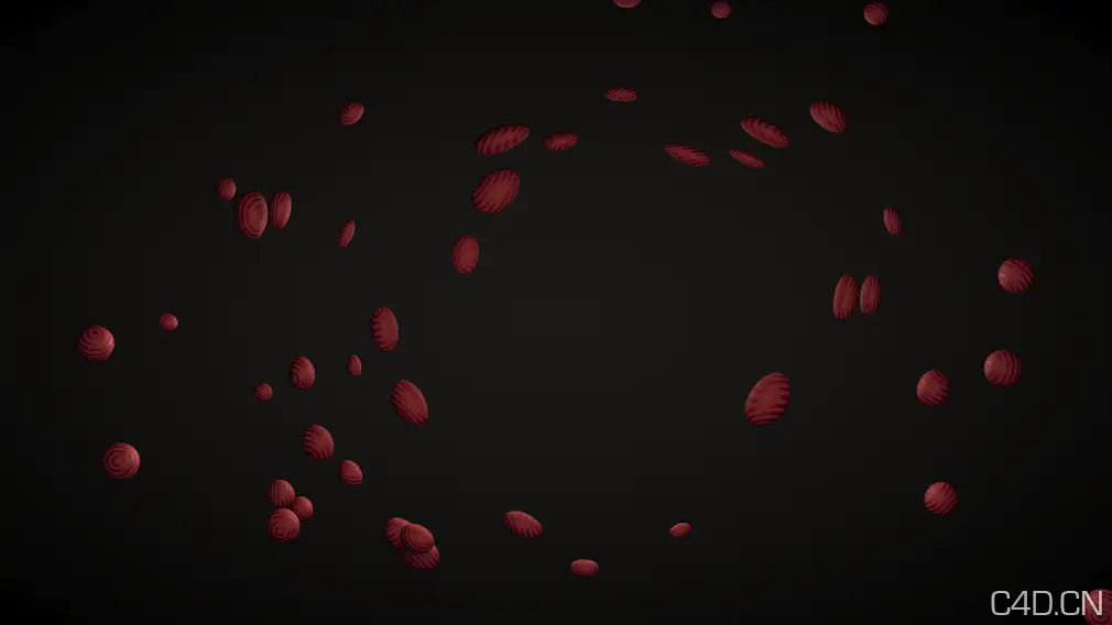 c4d发射器预设效果：飞动的球体 Camera Deformer Particle