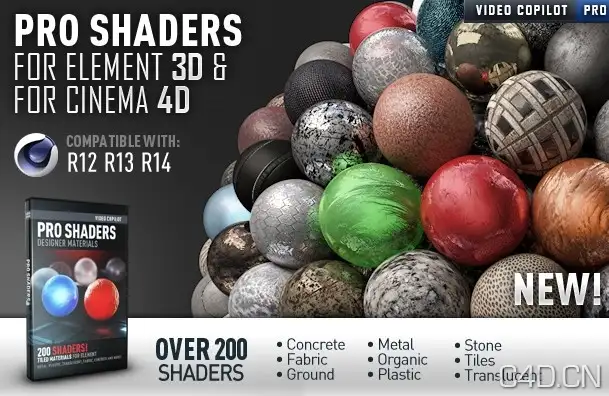 C4D材质包：VideoCopilot ProShaders For Cinema 4D