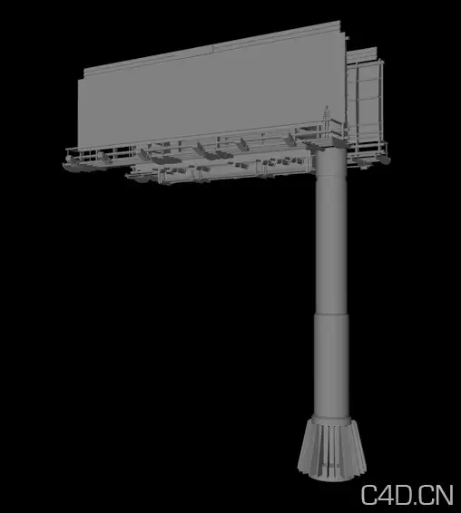 户外广告牌3D模型 擎天柱灯箱模型