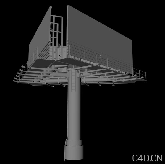 大型户外广告牌三维模型 三面广告牌模型 擎天柱灯箱 - C4D之家 - Snip20130517_6.png