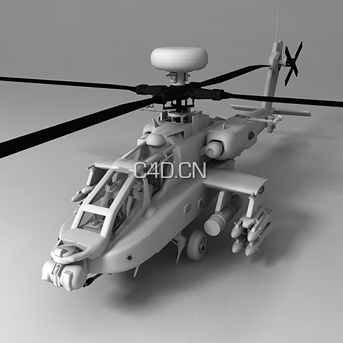 直升机模型Helicopter Apache 3d - C4D之家 - AH-64 Apache 01.jpg