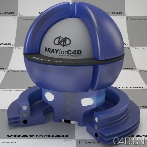 vray for c4d材质：Rubber Plastic Blue SSS physical