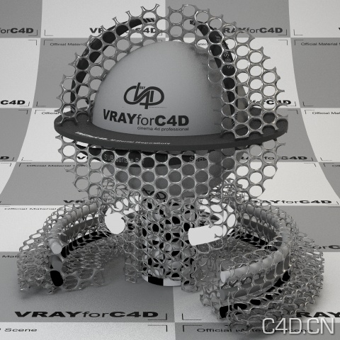 vray for c4d材质：Metal circular holes 001 - C4D之家 - Metal circular holes 001.jpg