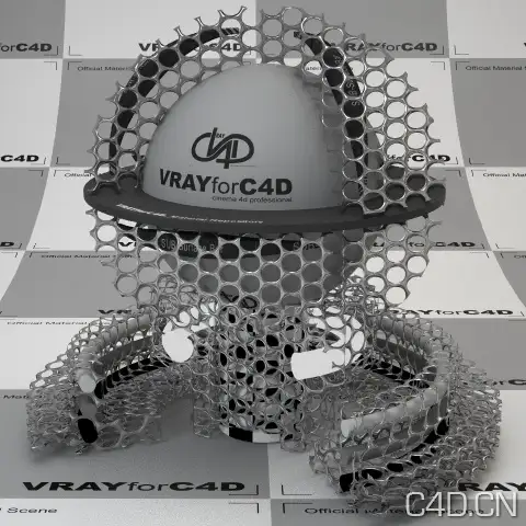 vray for c4d材质：Metal circular holes 001 - C4D之家 - Metal circular holes 001.jpg