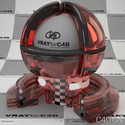 vray for c4d材质：Glass Red tinted 001 - C4D之家 - glass-red-tinted-001-412.jpg