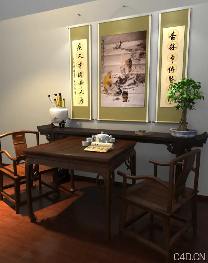 古代中堂三维效果图（C4D渲染） - C4D之家 - Snip20130726_14.png