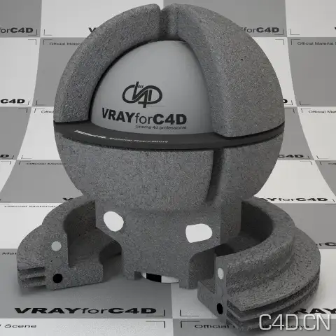 vray for c4d材质：Arroway concrete01 low res