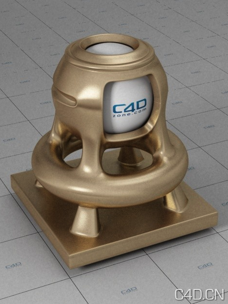 C4D VRAY材质：Ottone Satinato
