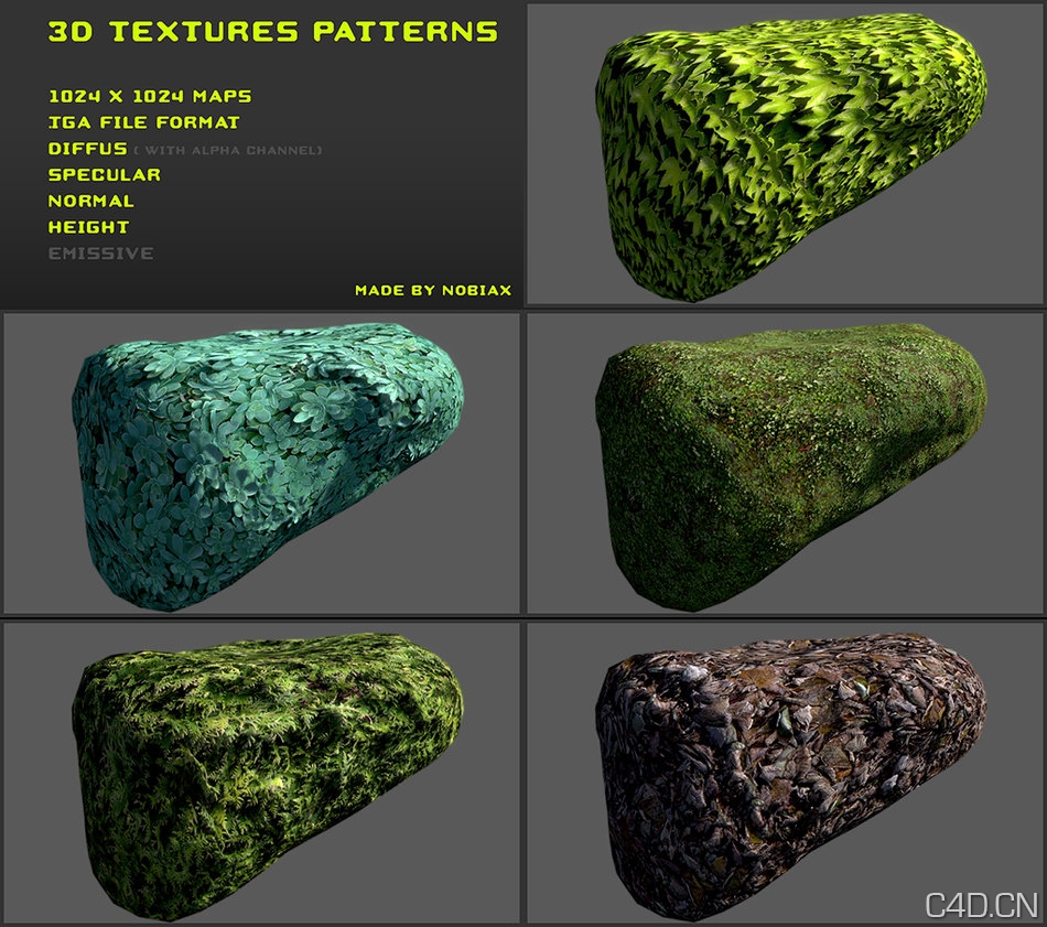 三维材质贴图：Free 3D textures pack 17 - C4D之家 - free_3d_textures_pack_17_by_nobiax-d4aeo40.jpg