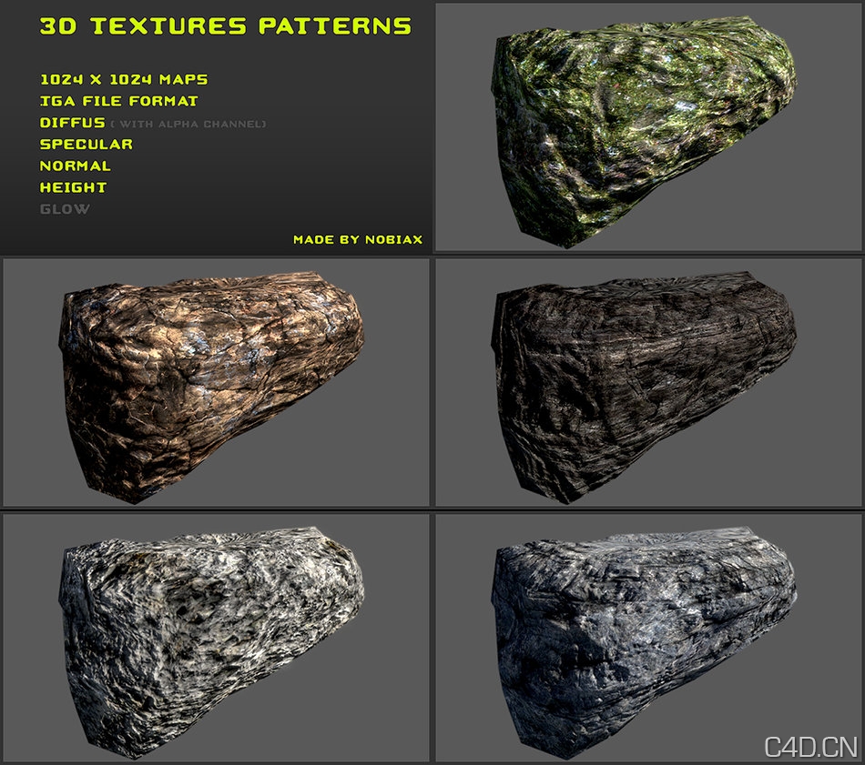 三维材质贴图：Free 3D textures pack 14