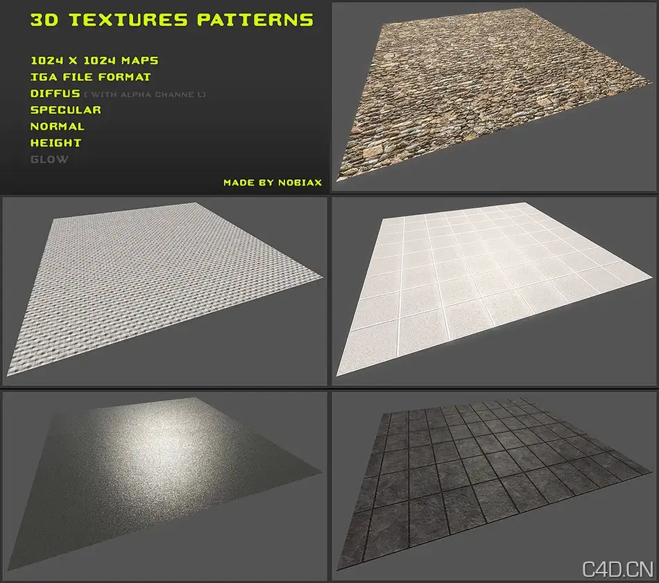 墙面材质三维贴图：Free 3D textures pack 10 - C4D之家 - free_3d_textures_pack_10_by_nobiax-d3hgccl.jpg