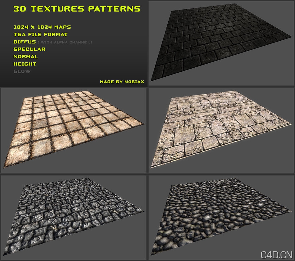 石墙三维贴图材质： Free 3D textures pack 06
