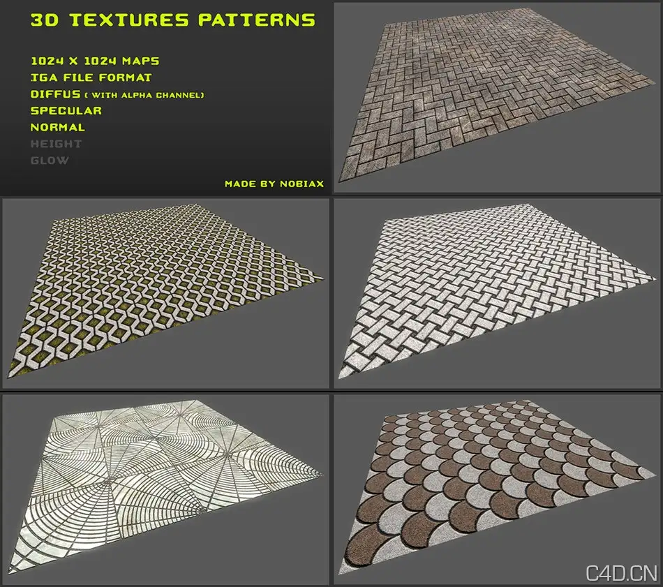 地砖三维贴图材质：Free 3D textures pack 12 - C4D之家 - free_3d_textures_pack_12_by_nobiax-d3kjtel.jpg