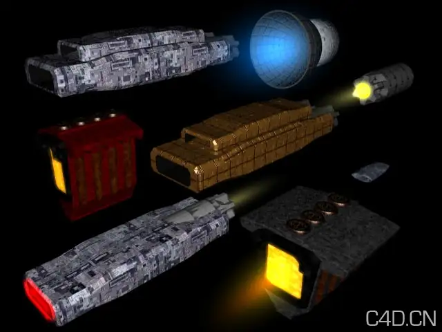 卫星、飞船模型组件合集 Parts - C4D之家 - Engine_Set1.jpg