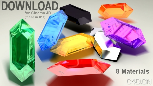 C4D焕彩材质球 C4D Rupee Material Pack - C4D之家 - C4D_Rupee_Material_Pack_by_100SeedlessPenguins.jpg
