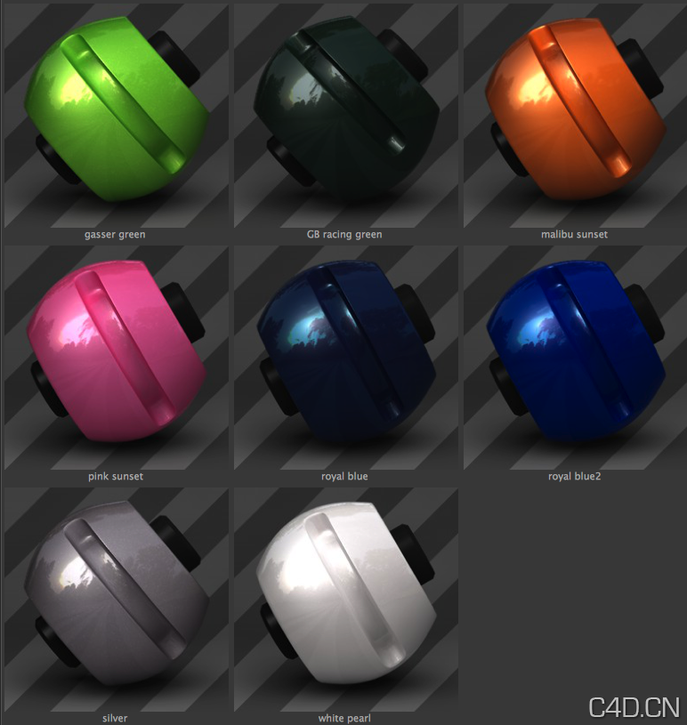 C4D汽车材质预设包：car paint for AR3 - C4D之家 - Snip20130728_13.png