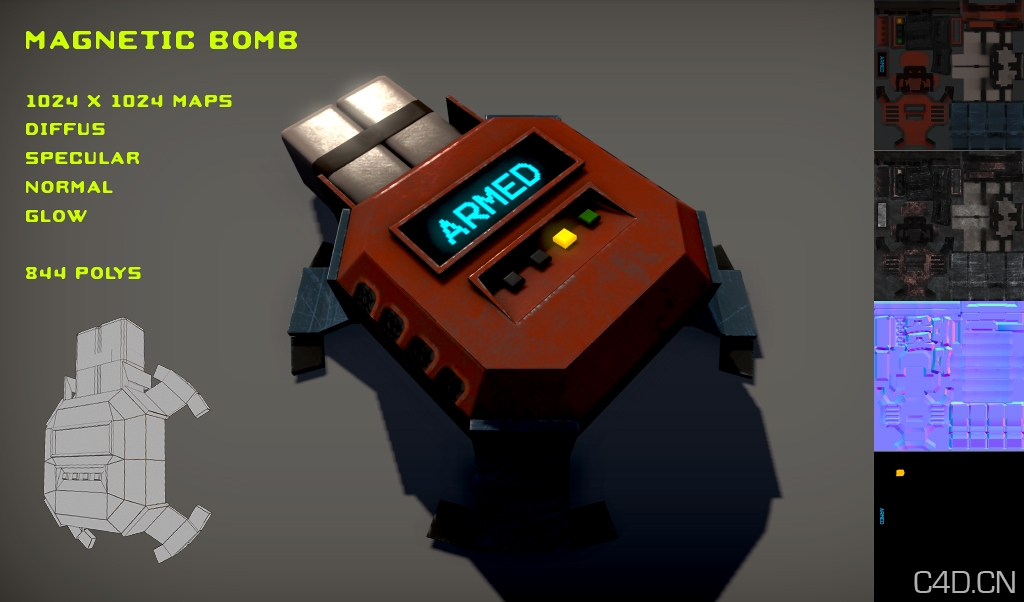 3D探测设备：Free Magnetic Bomb Pack