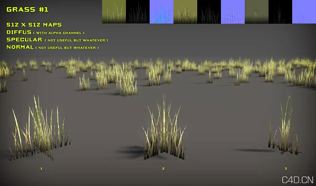 黄草3D模型：Free Grass Pack - C4D之家 - free_grass_pack_by_nobiax-d2ylpf9.jpg
