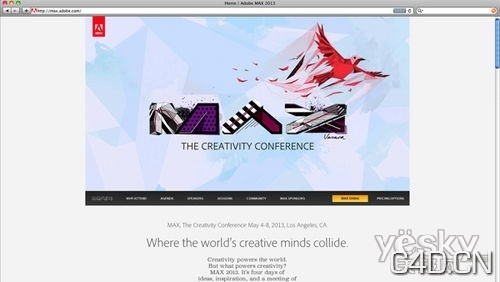 Adobe Max 2013大会视觉识别设计作品欣赏 - C4D之家 - W57V1NG1B04H.jpg