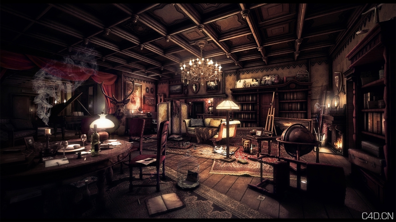 颓废的房间/国外渲染作品欣赏：In A Dream - C4D之家 - In_A_Dream_by_M0NTEZUMA.jpg