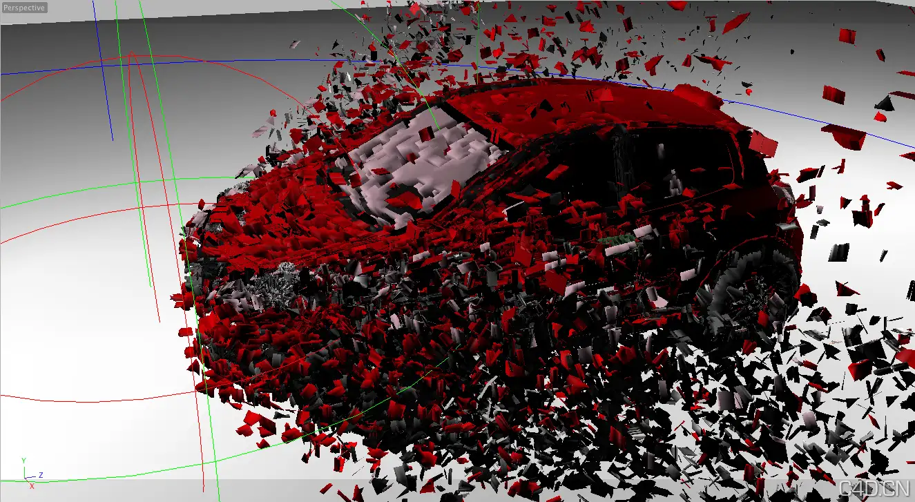 C4D工程文件：破碎的汽车 mofoblow - C4D之家 - blown.png