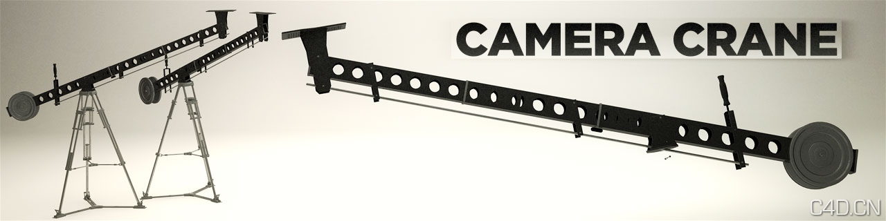 《C4D影视制作工具模型包》The Pixel Lab – Video Production Pack - C4D之家 - Camera-Crane.jpg