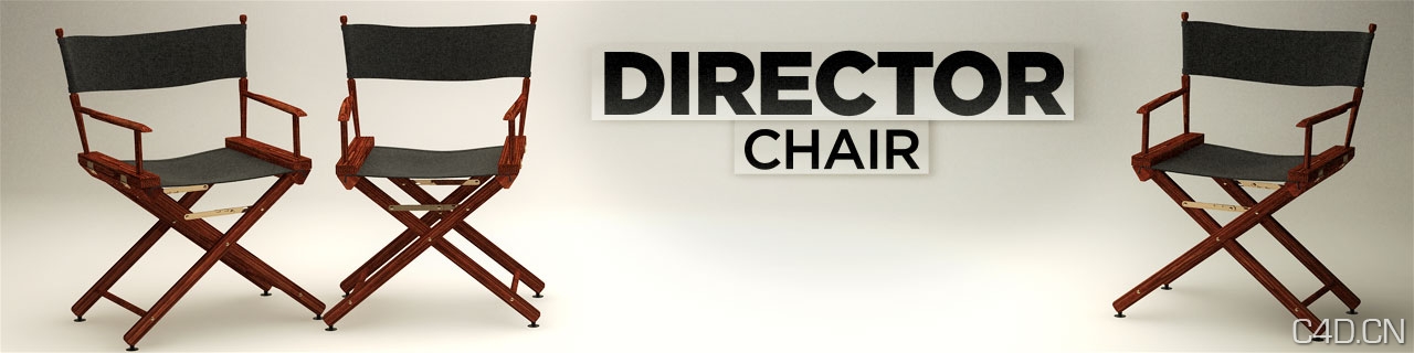 《C4D影视制作工具模型包》The Pixel Lab – Video Production Pack - C4D之家 - Directors-Chair.jpg