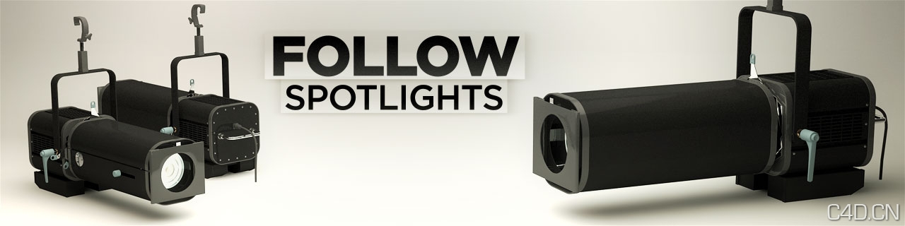 《C4D影视制作工具模型包》The Pixel Lab – Video Production Pack - C4D之家 - Follow-Spotlights.jpg