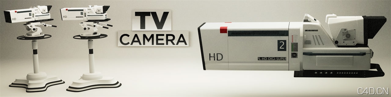 《C4D影视制作工具模型包》The Pixel Lab – Video Production Pack - C4D之家 - TV-Camera.jpg