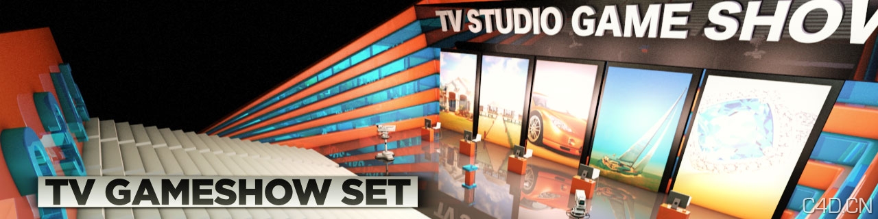 《C4D影视制作工具模型包》The Pixel Lab – Video Production Pack - C4D之家 - TV-Gameshow-Set.jpg