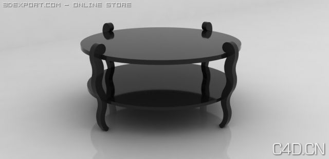黑色玻璃茶几：Free Mancocopac2 Occasional Tables - C4D之家 - cocktail001_blackfinish.jpeg