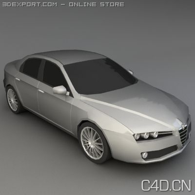 汽车白模：Alfa Romeo 159 free 3d model car - C4D之家 - r1.jpeg