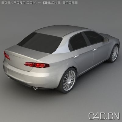 汽车白模：Alfa Romeo 159 free 3d model car - C4D之家 - r2.jpeg