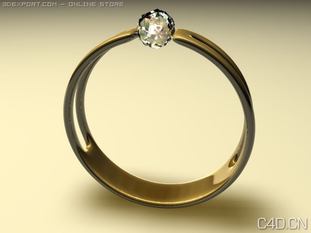 钻戒C4D模型：Gold Ring - C4D之家 - anelouro.jpeg