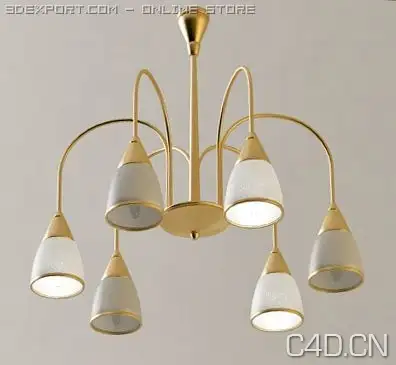 吊灯3D模型：Golden lamp chandelier