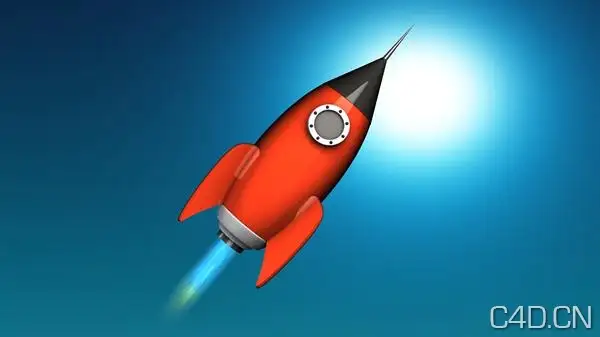 动漫模型：火箭3D模型 Free Rocket Ship 3D Model