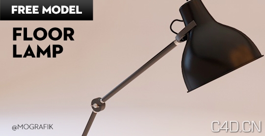 台灯3D模型：Floor Lamp 3D Free Cinema 4D Model - C4D之家 - floor-lamp-3d.jpeg