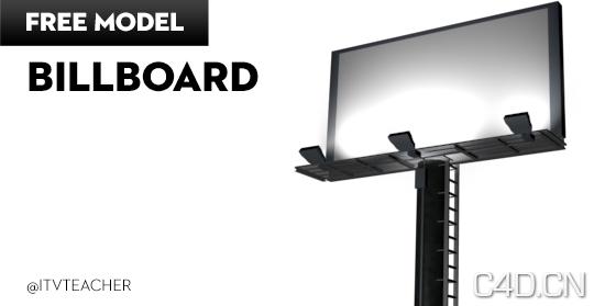 广告牌3D模型：Bilboard cinema 4d model - C4D之家 - Bilboard-3d-model.jpeg