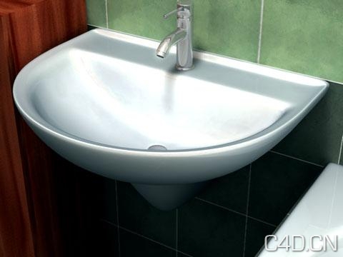 陶瓷洗手池3D模型：Washbasin 3D Model - C4D之家 - washbasin-3d-model.jpeg