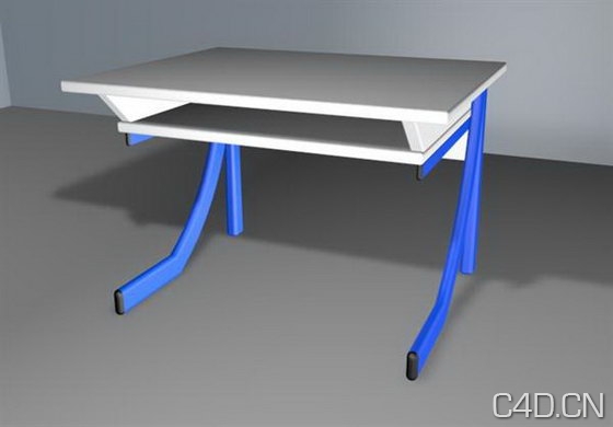 课桌3D模型：Free Cinema 4D School Desk 3D Model - C4D之家 - school-desk-3d-model.jpeg
